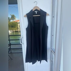 Leith Classic Longline Black Vest